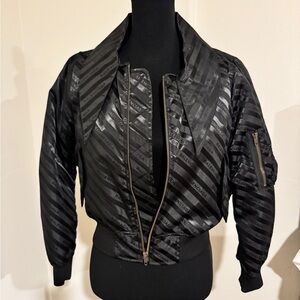 Authentic Balenciaga Black Logo Bomber Jacket